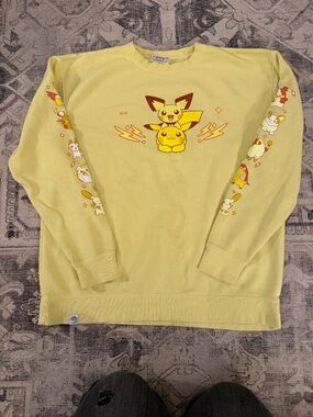 Pokemon Center X OMOCAT Electric Type Midnight Crew Neck Sweatshirt XL